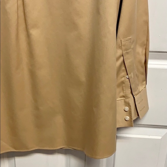 Murano Tan Non Iron Cotton Twill Long Sleeve Dress Shirt Size 18.50’ Tall - Picture 5 of 5